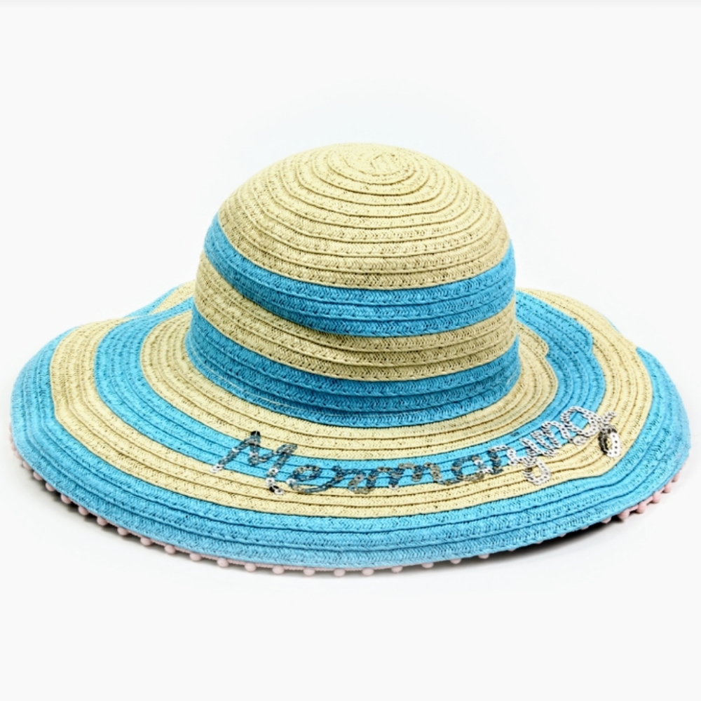 Limited Too Girls "Mermazing" Blue Floppy Hat NWT